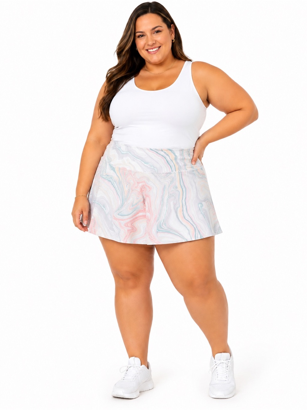 Old Navy Active Pastel Marble Swirl Skort XL – Built-In Shorts